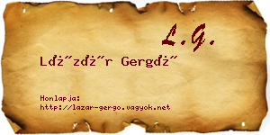 Lázár Gergő névjegykártya